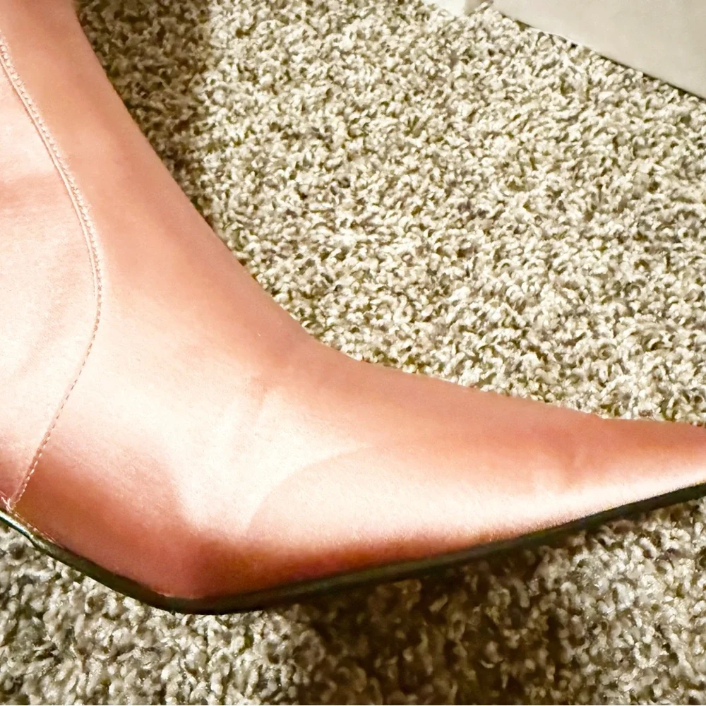 Jeffery Campbell Leggy Boot in Pink Satin Lace Up Corset Revolve Size 8.5 - Picture 11 of 14